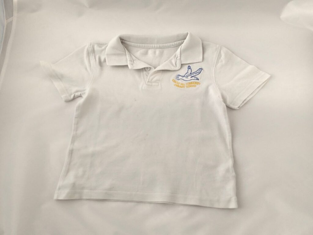 Polo Top White Cradle Hill Logo Preloved Seaford School Uniform